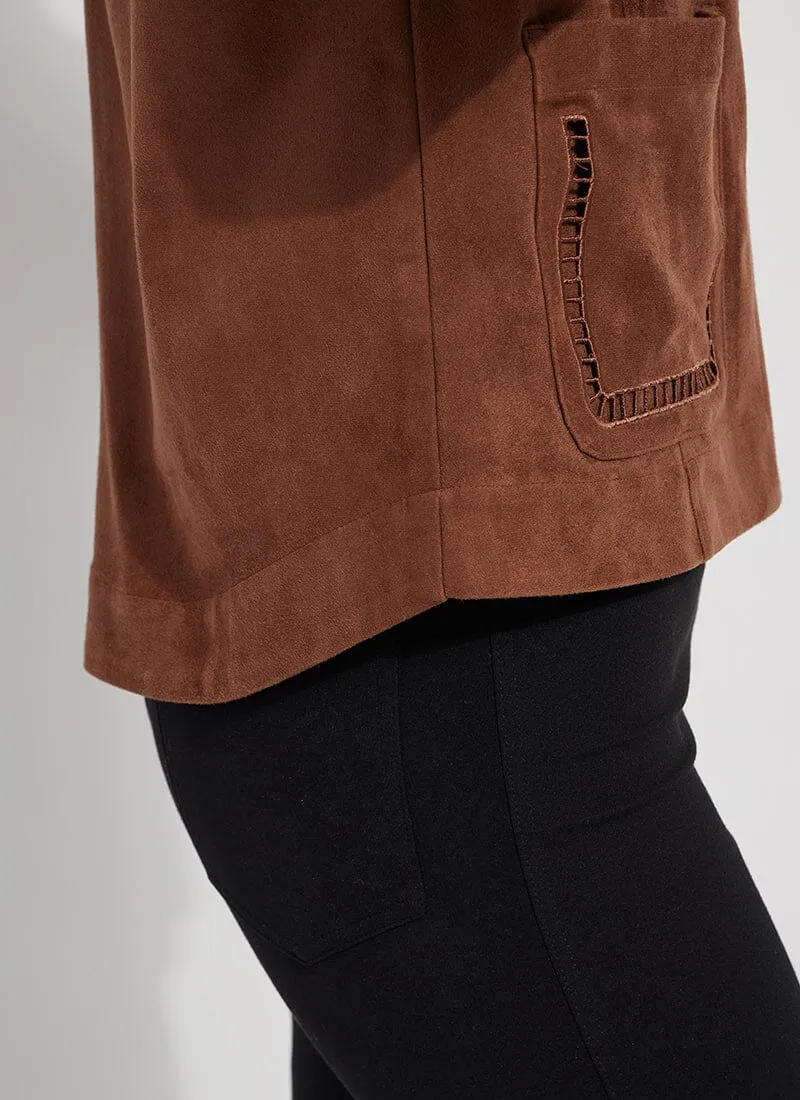 Demi Embroidered Vegan Suede Jacket