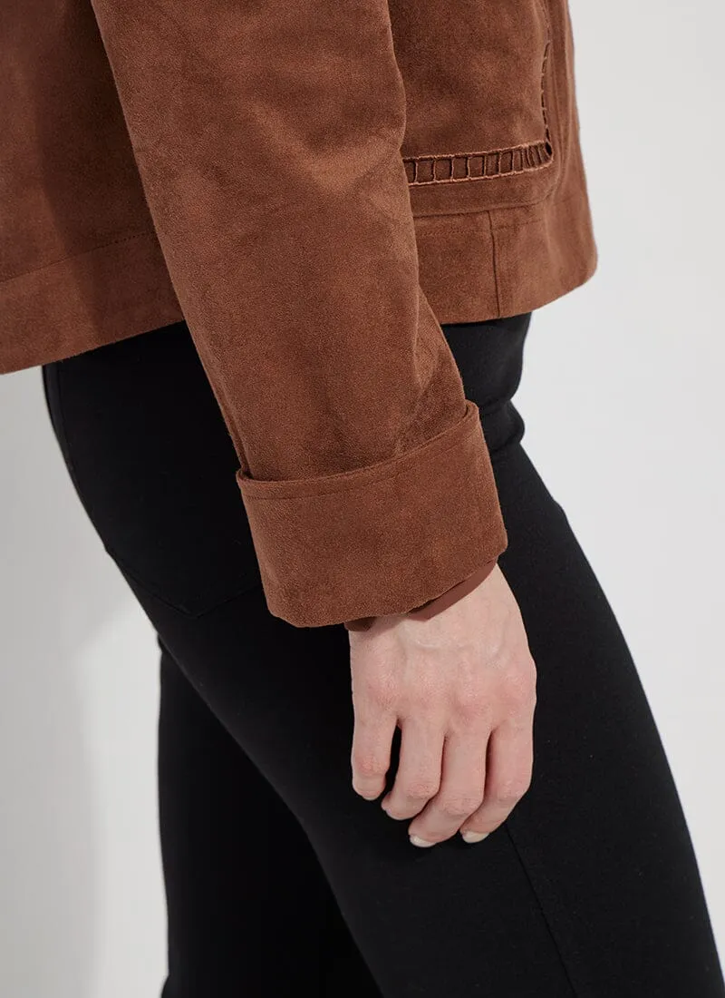Demi Embroidered Vegan Suede Jacket