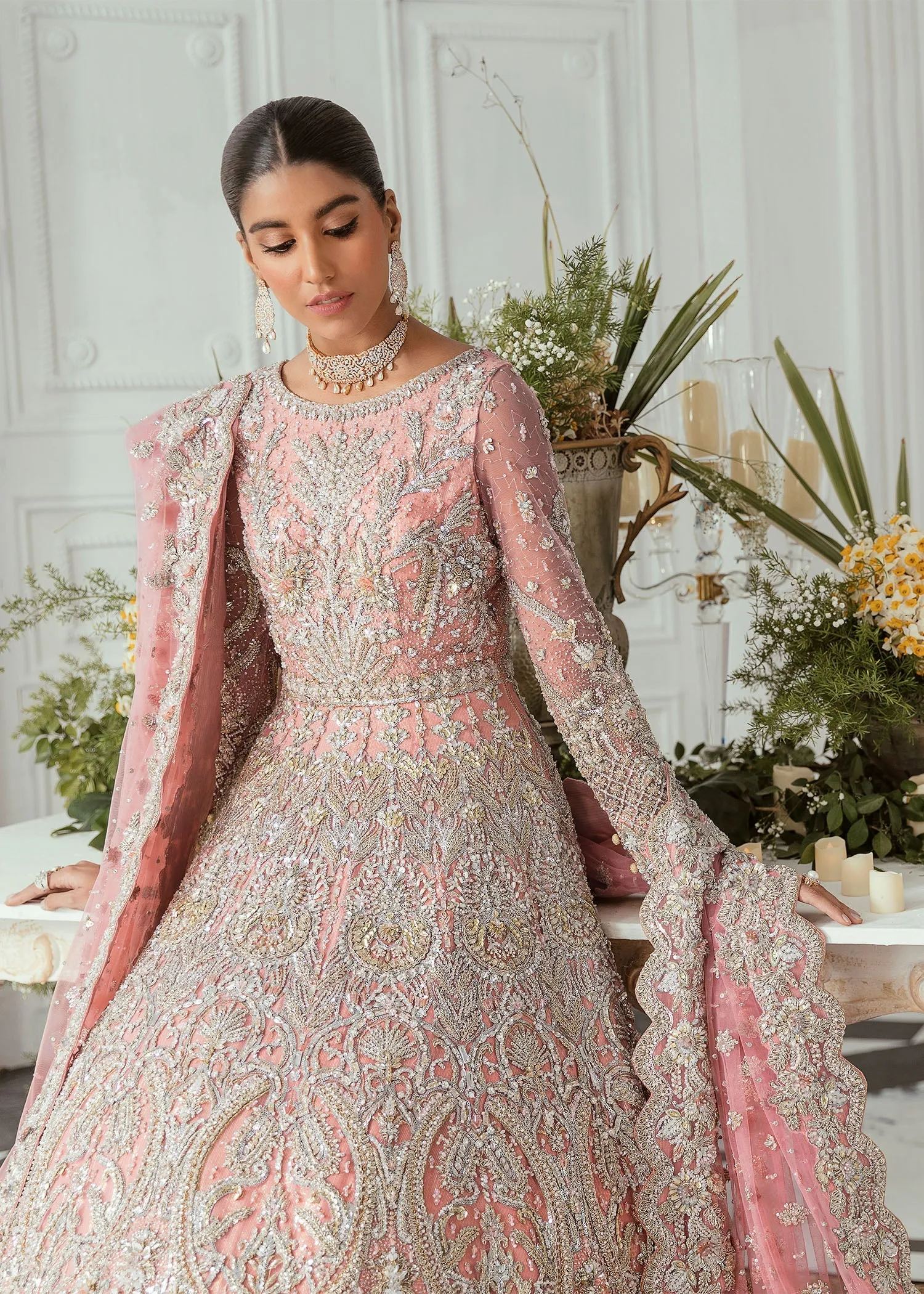 Designer Bridal Light Pink Indian Wedding Dress #BN1226