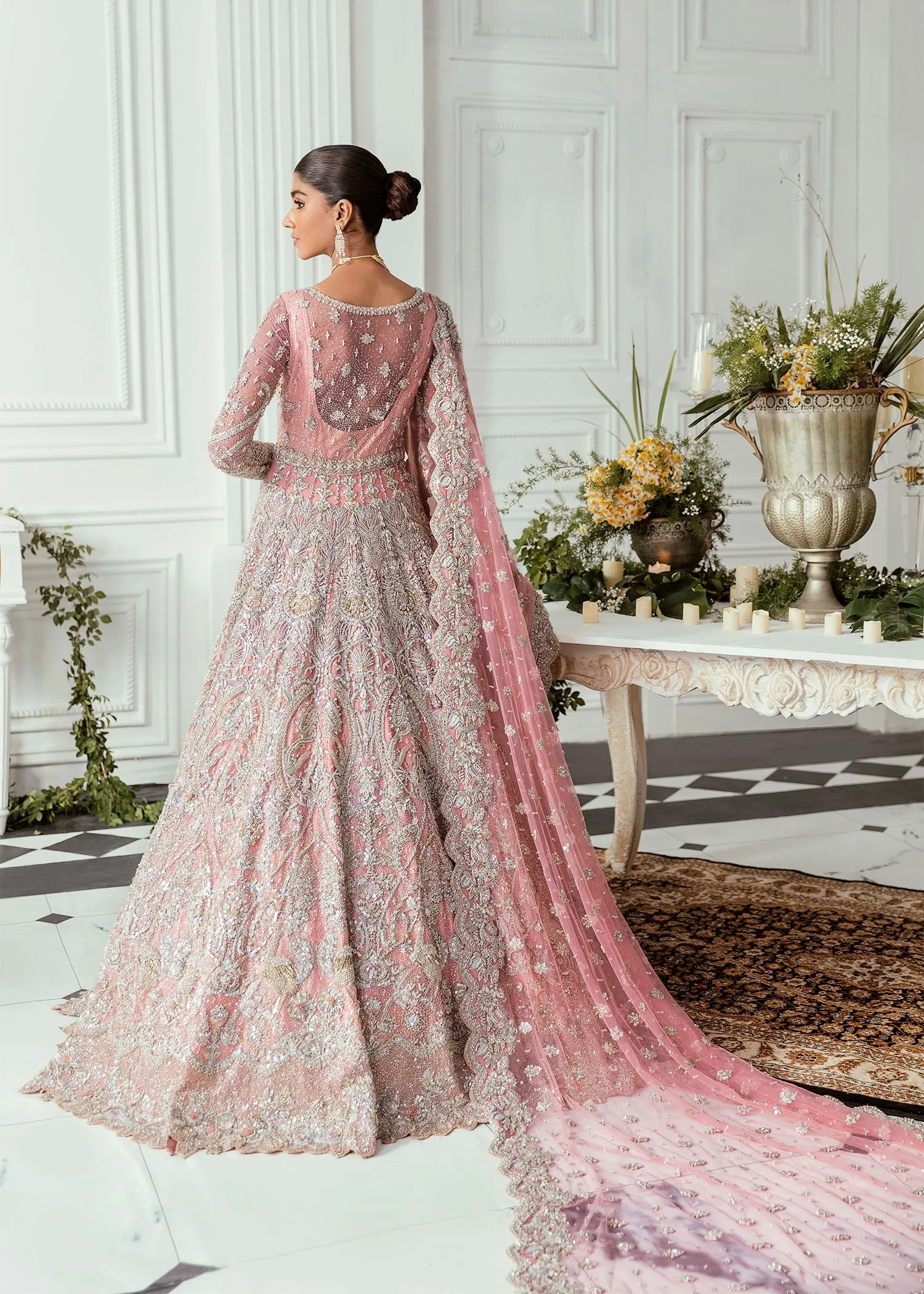 Designer Bridal Light Pink Indian Wedding Dress #BN1226
