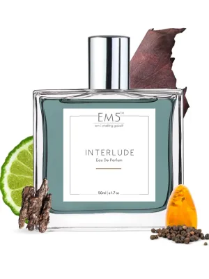 EM5™ Interlude Perfume for Men | Amber Smoky Woody Fragrance Accords | Luxury Gift for Him | Variants Available: 50 ml Spray / 15 ml Spray