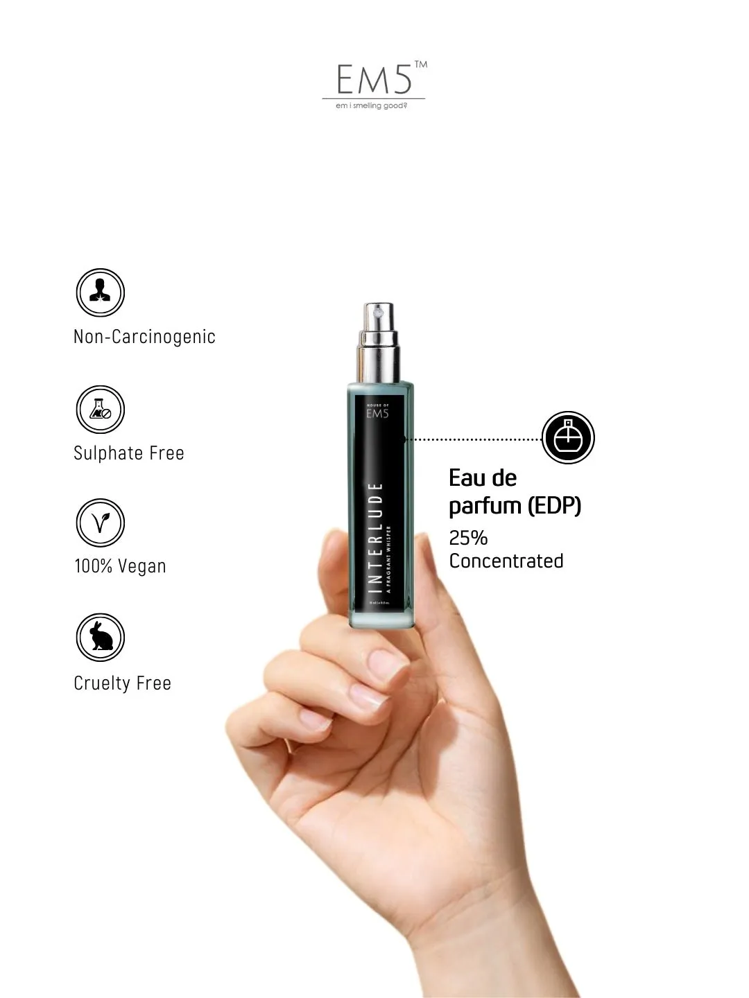 EM5™ Interlude Perfume for Men | Amber Smoky Woody Fragrance Accords | Luxury Gift for Him | Variants Available: 50 ml Spray / 15 ml Spray