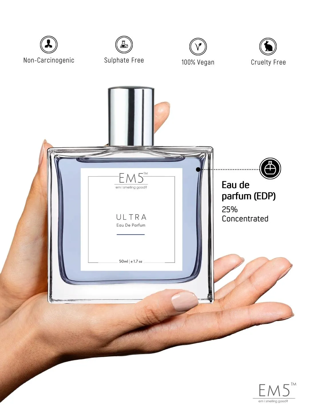 EM5™ Ultra Perfume EDP Spray for Men | Vanilla Warm Spicy Fruity Fragrance Accords | Luxury Gift for Him | Variants Available: 50 ml Spray / 15 ml Spray