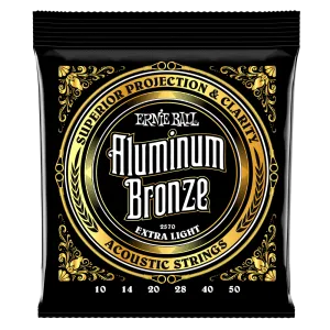 Ernie Ball Extra Light Aluminum Bronze Acoustic Guitar String, 10-50 Gauge