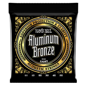 Ernie Ball Light Aluminum Bronze Acoustic Guitar Strings, 11-52 Gauge