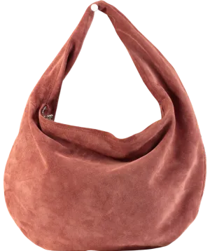 Flattered Red Alva Suede Shoulder Bag