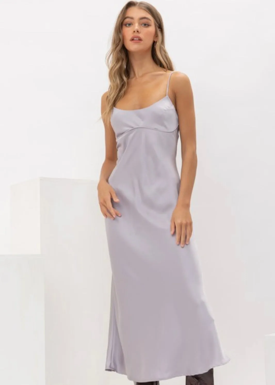 Forever Chic Midi Dress - Silver