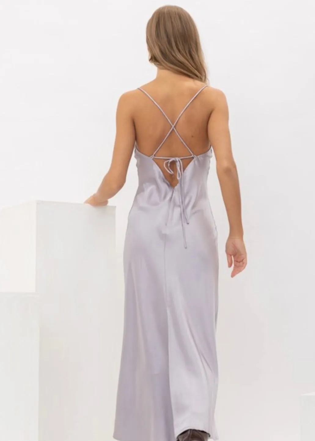 Forever Chic Midi Dress - Silver