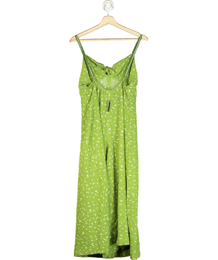 Free People Green Coming Home Romper Jumpsuit UK M