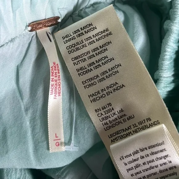 FREE PEOPLE If Only Mint Green Ruffled Asymmetrical Gauzy Boho Maxi Skirt L