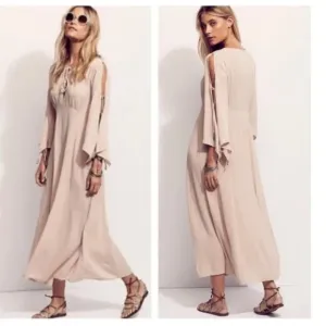 Free People Prettiest Thing Midi Dress SMALL Dusty Rose