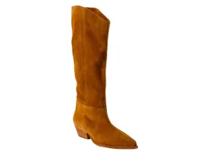 Free People: Sway Low Slouch Boot in Burnt Caramel Suede