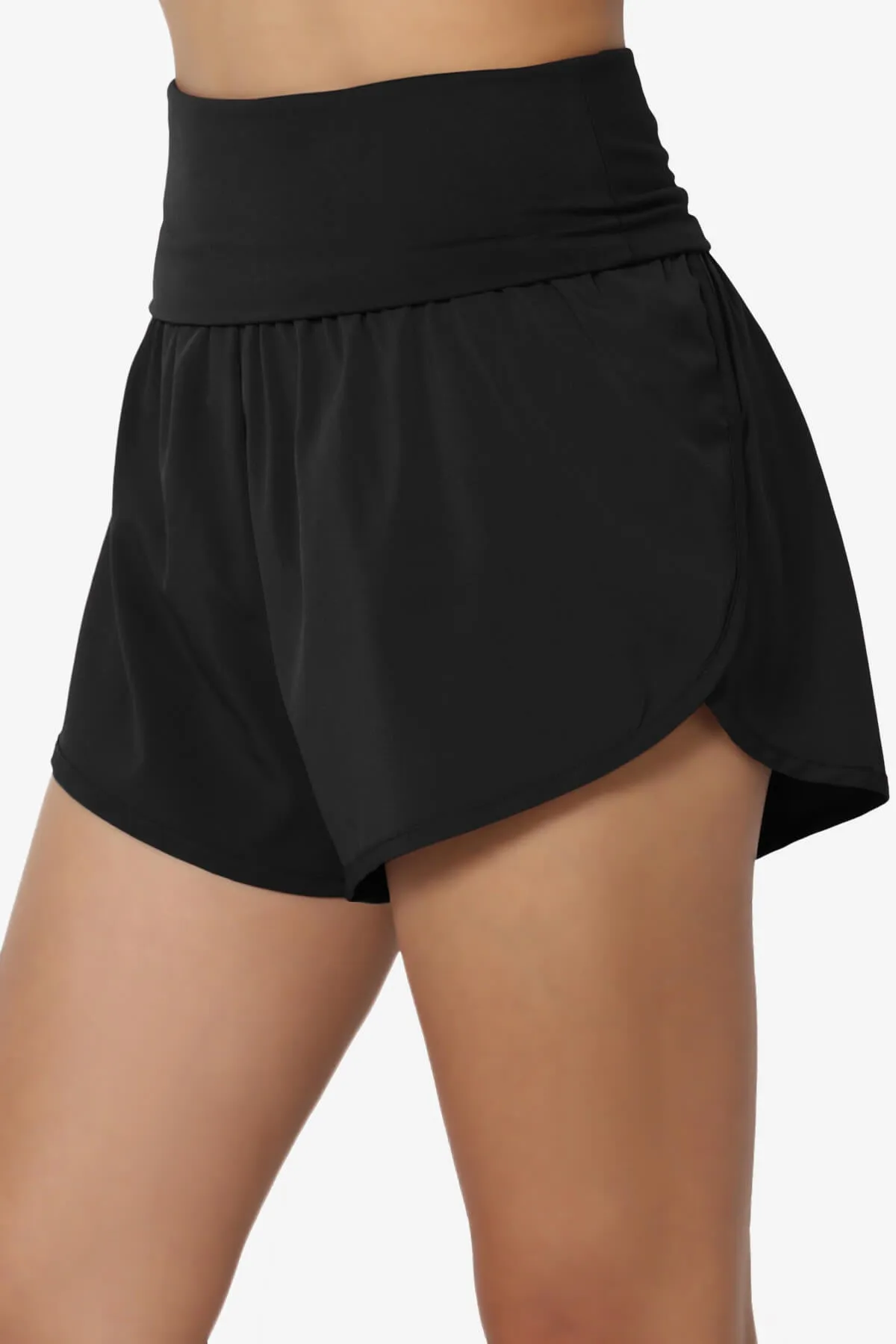 Game Time Foldover High Waist Running Shorts