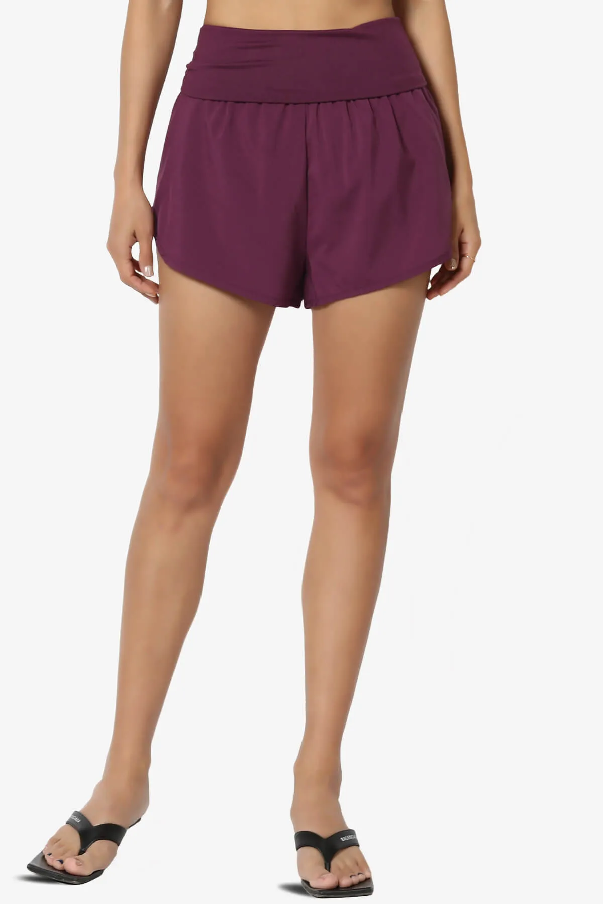 Game Time Foldover High Waist Running Shorts