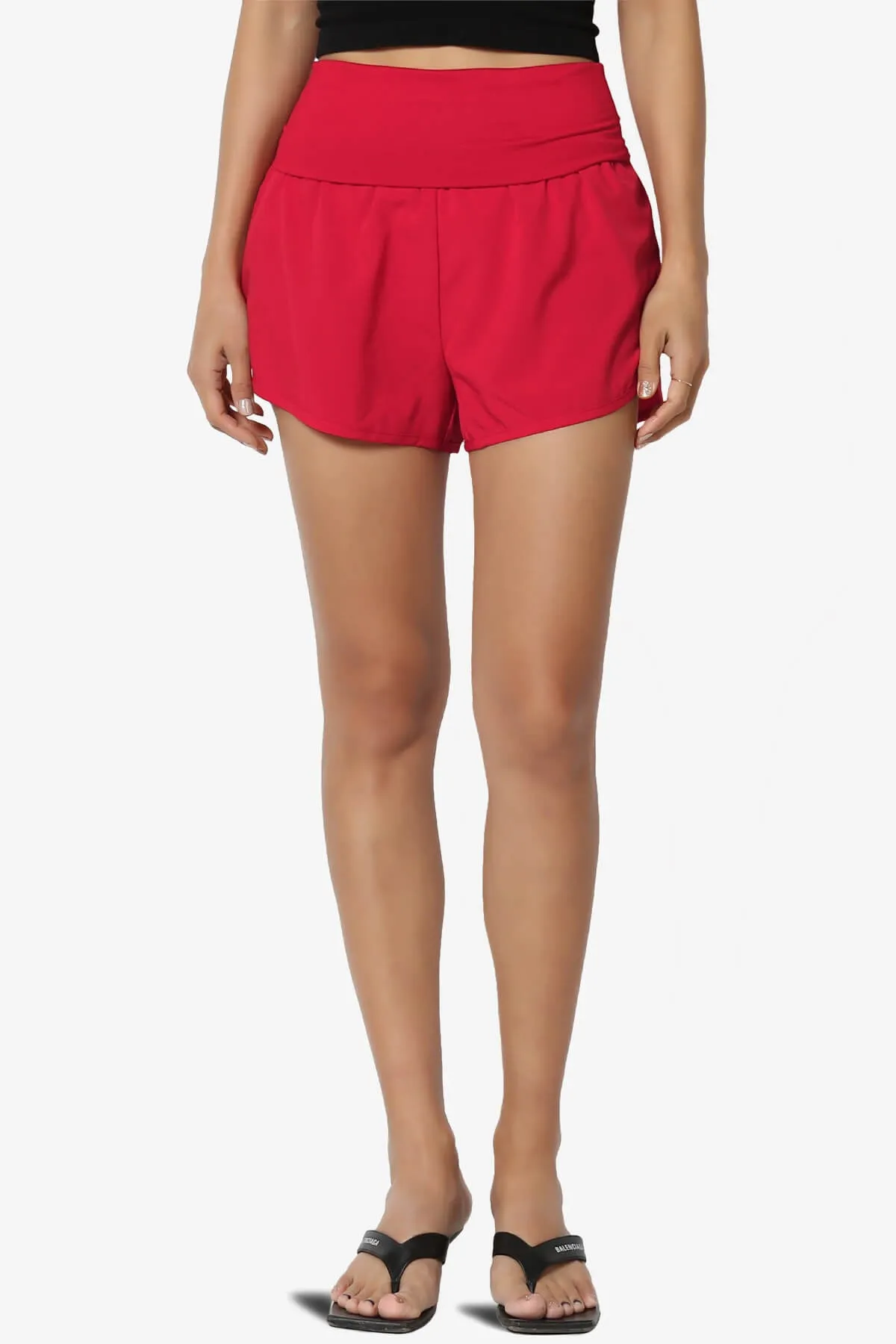Game Time Foldover High Waist Running Shorts