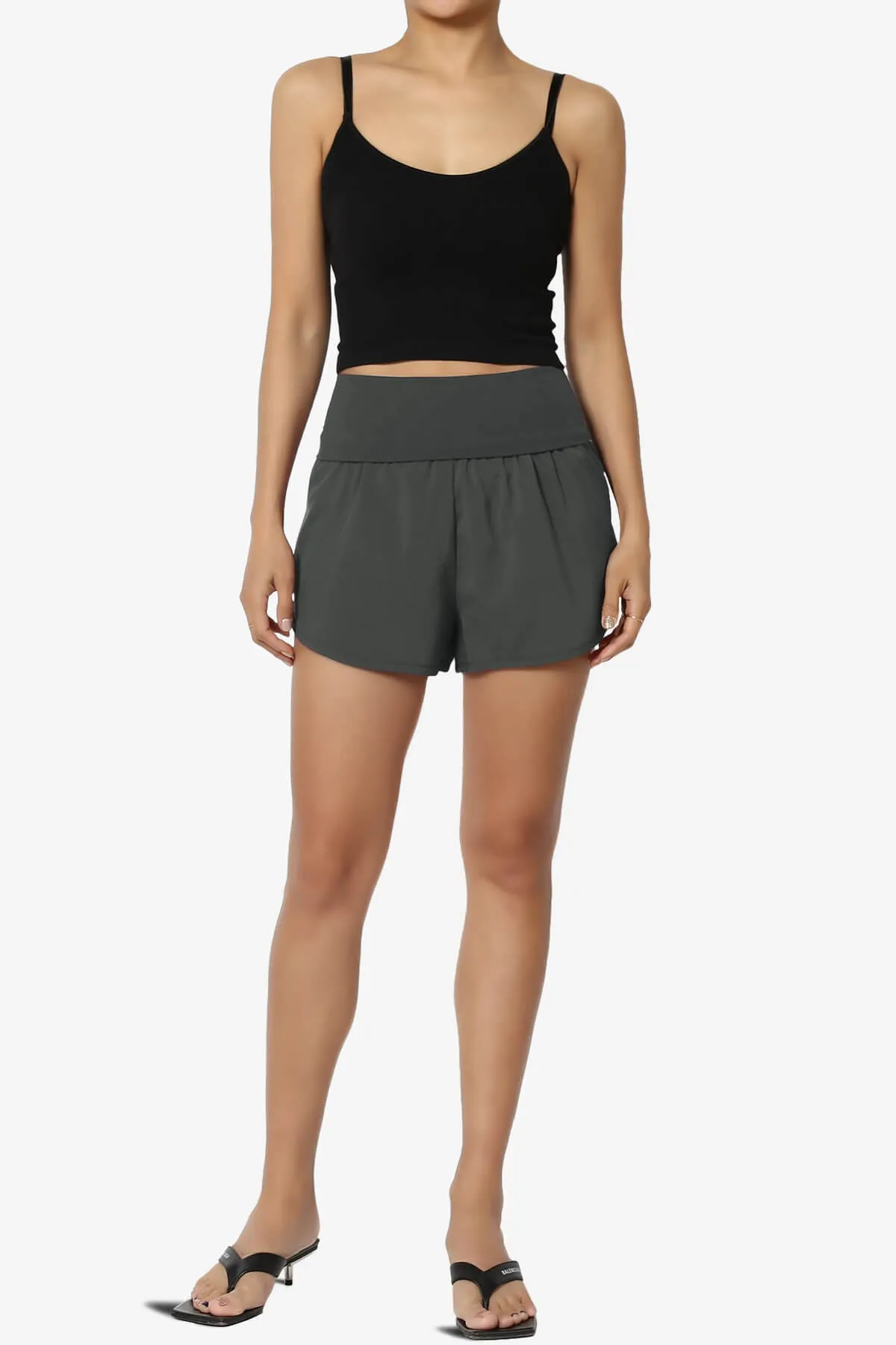Game Time Foldover High Waist Running Shorts