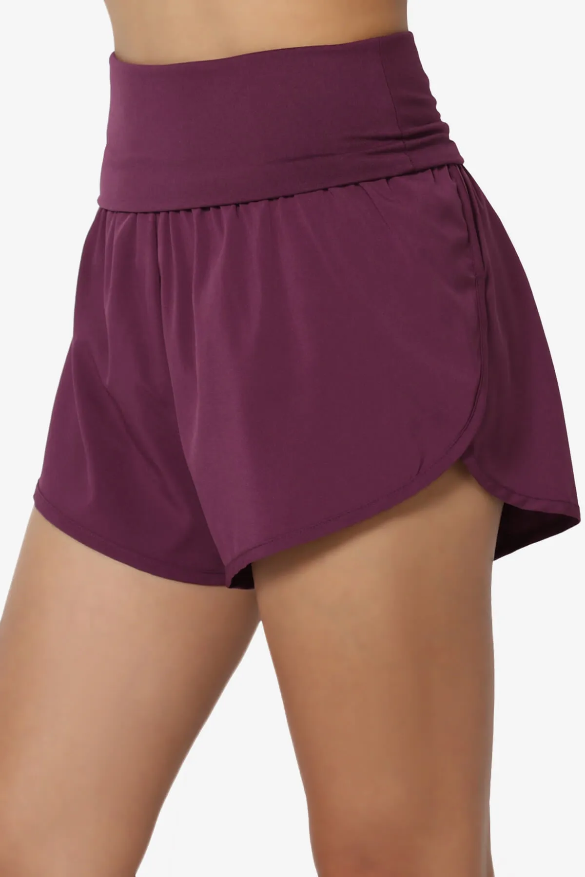 Game Time Foldover High Waist Running Shorts