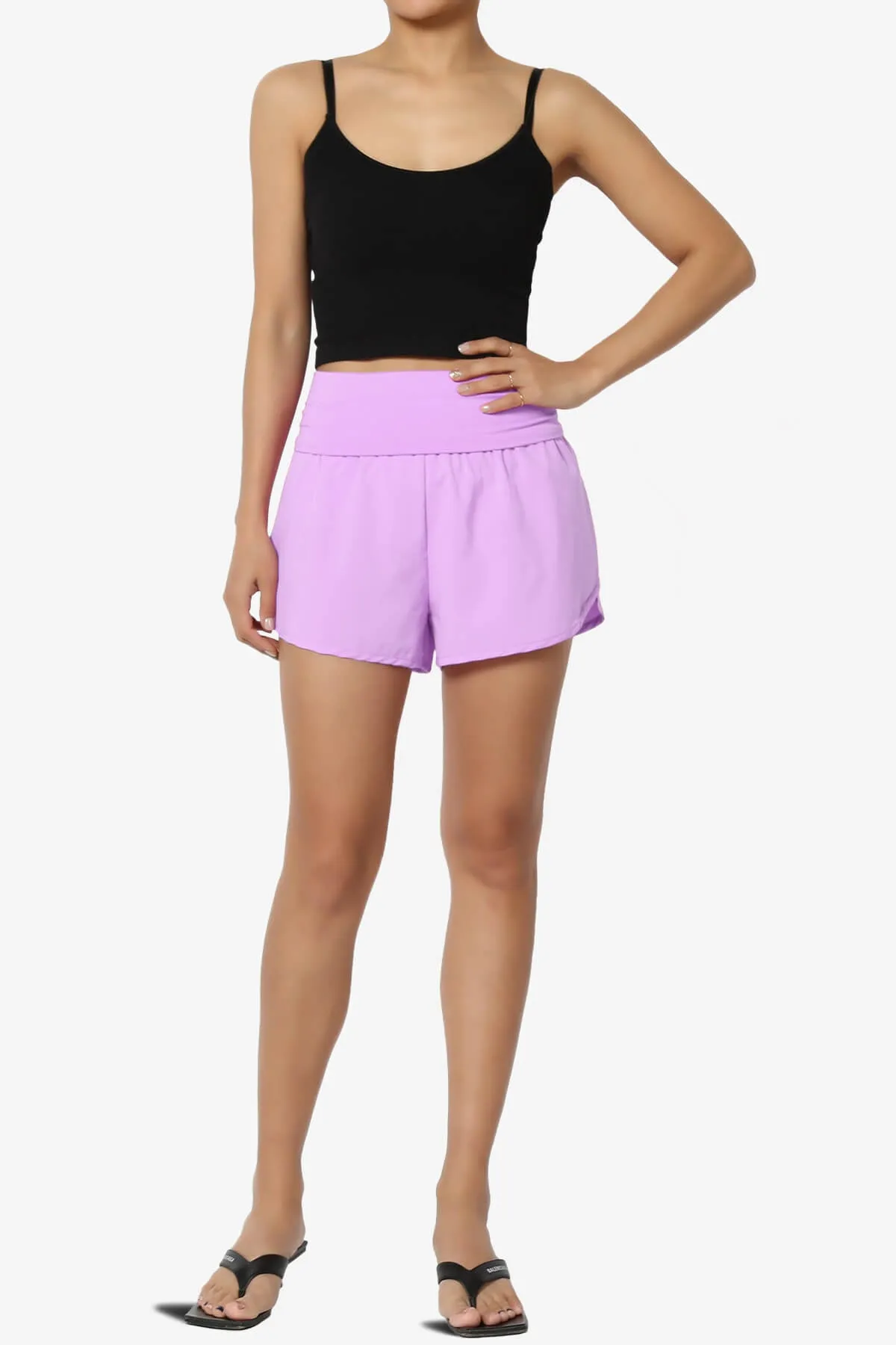 Game Time Foldover High Waist Running Shorts