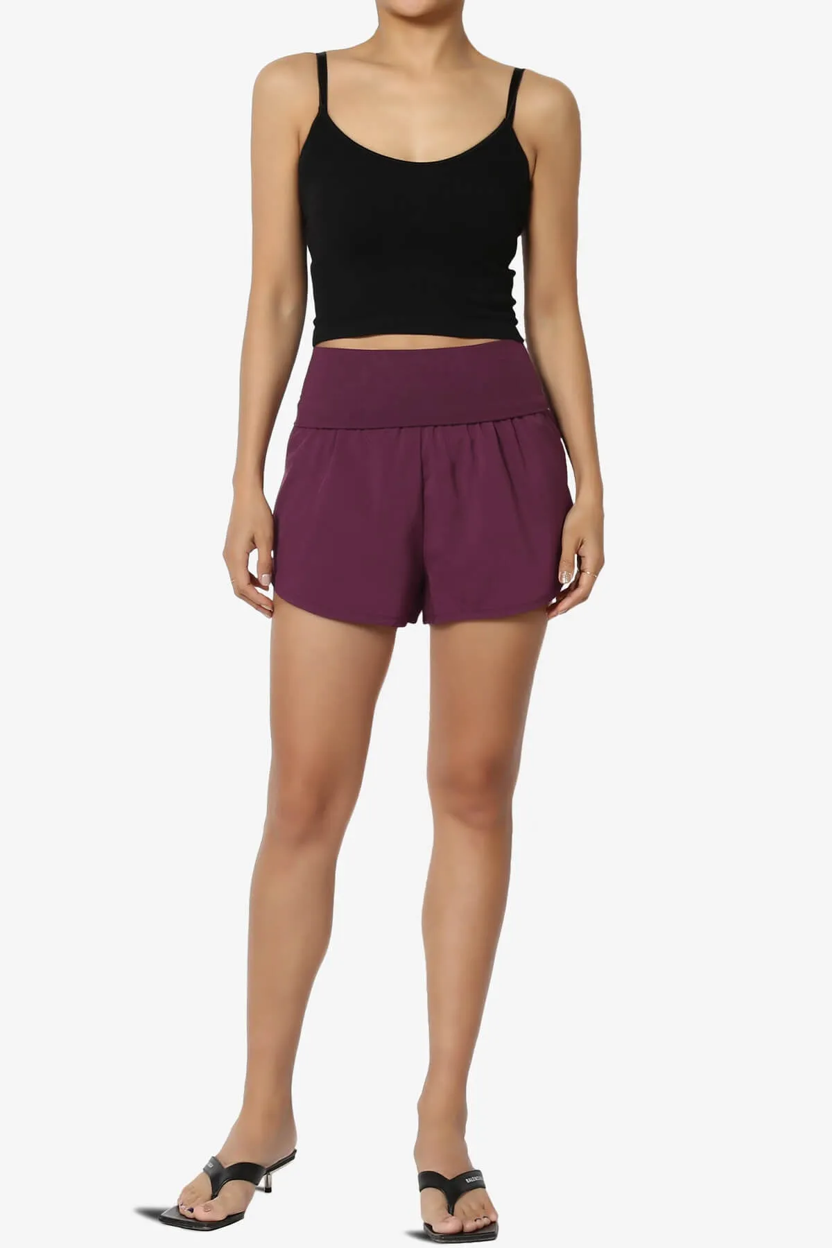 Game Time Foldover High Waist Running Shorts
