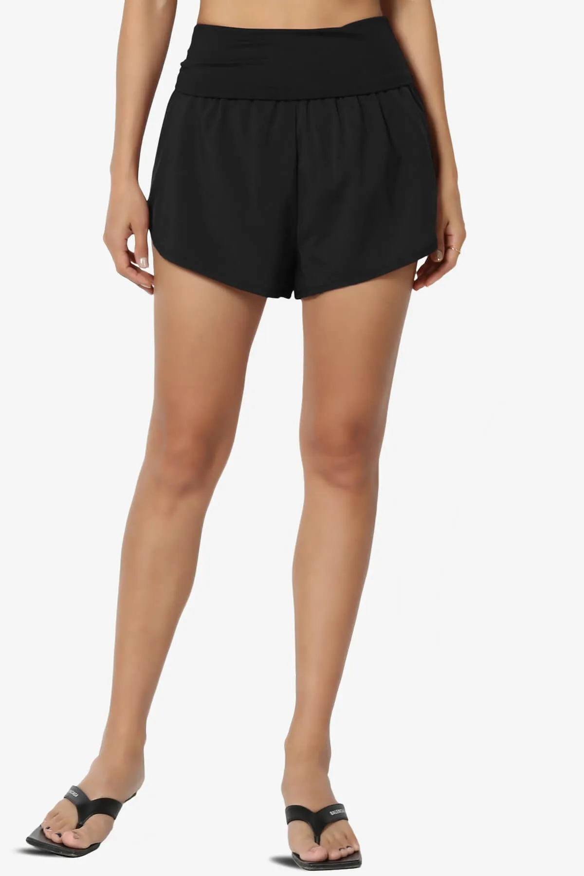 Game Time Foldover High Waist Running Shorts
