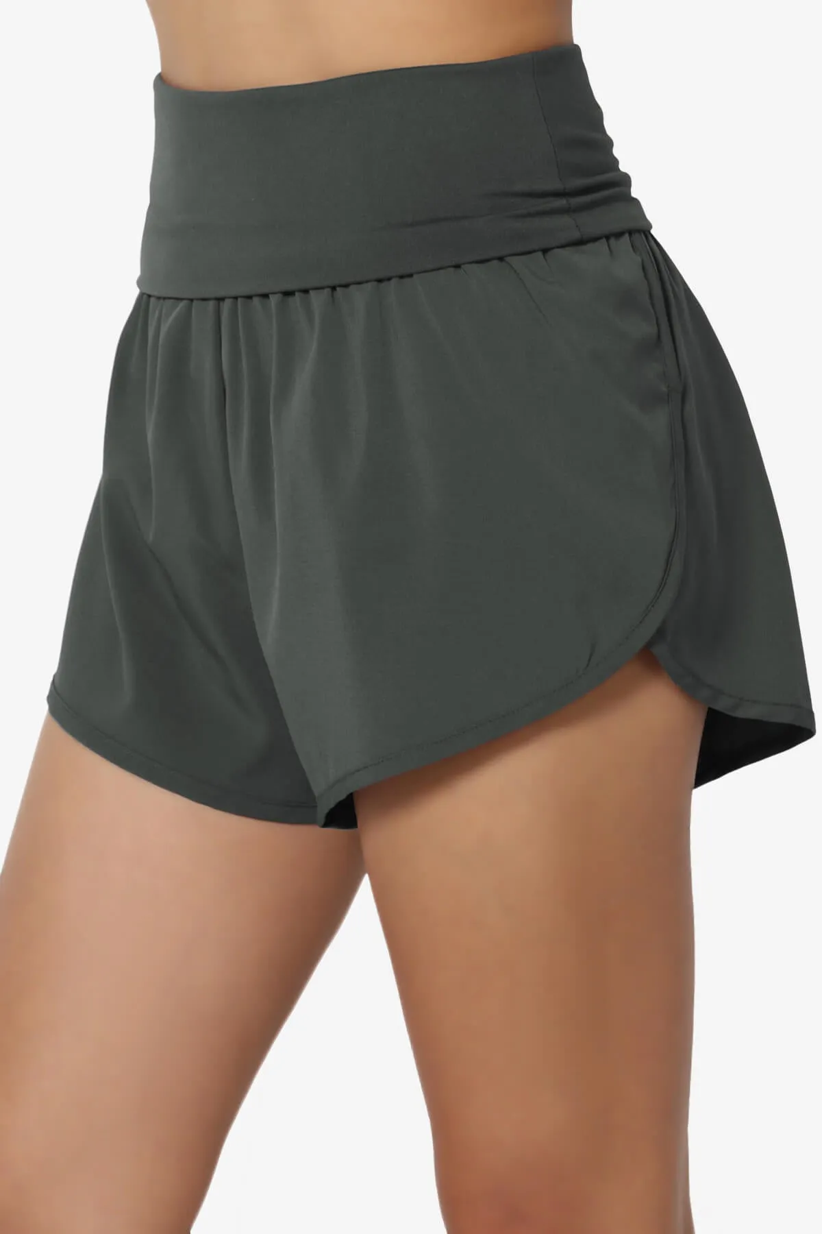 Game Time Foldover High Waist Running Shorts
