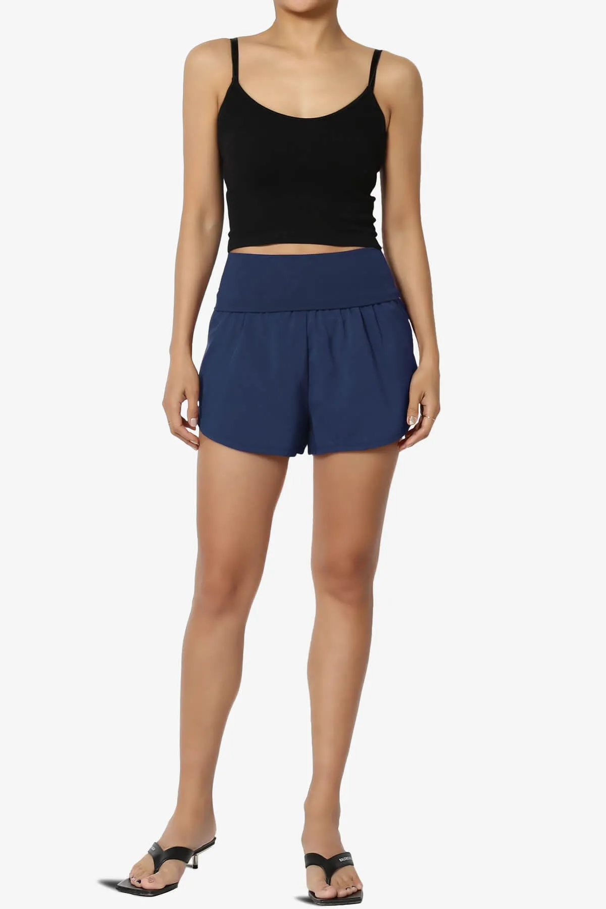 Game Time Foldover High Waist Running Shorts