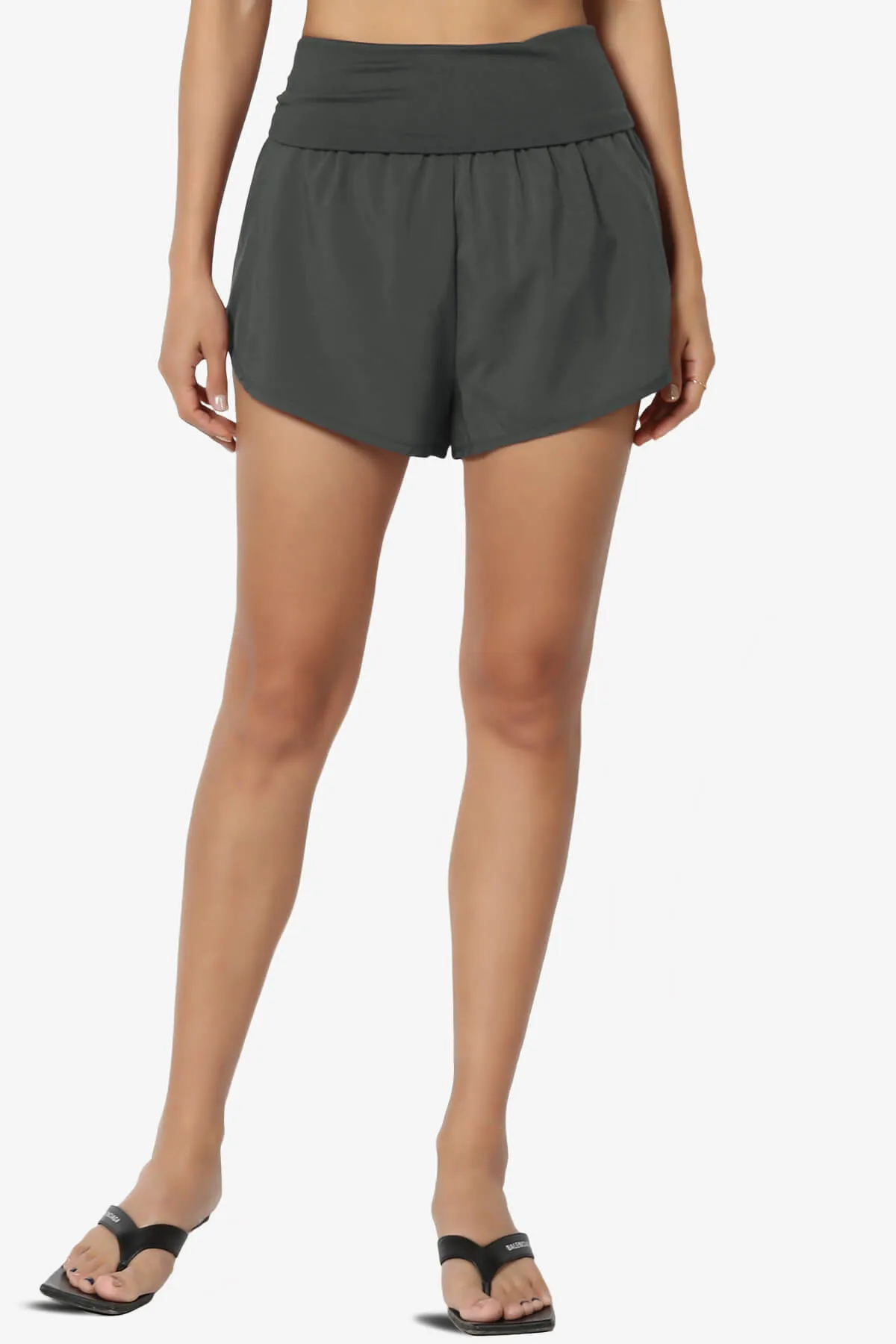 Game Time Foldover High Waist Running Shorts