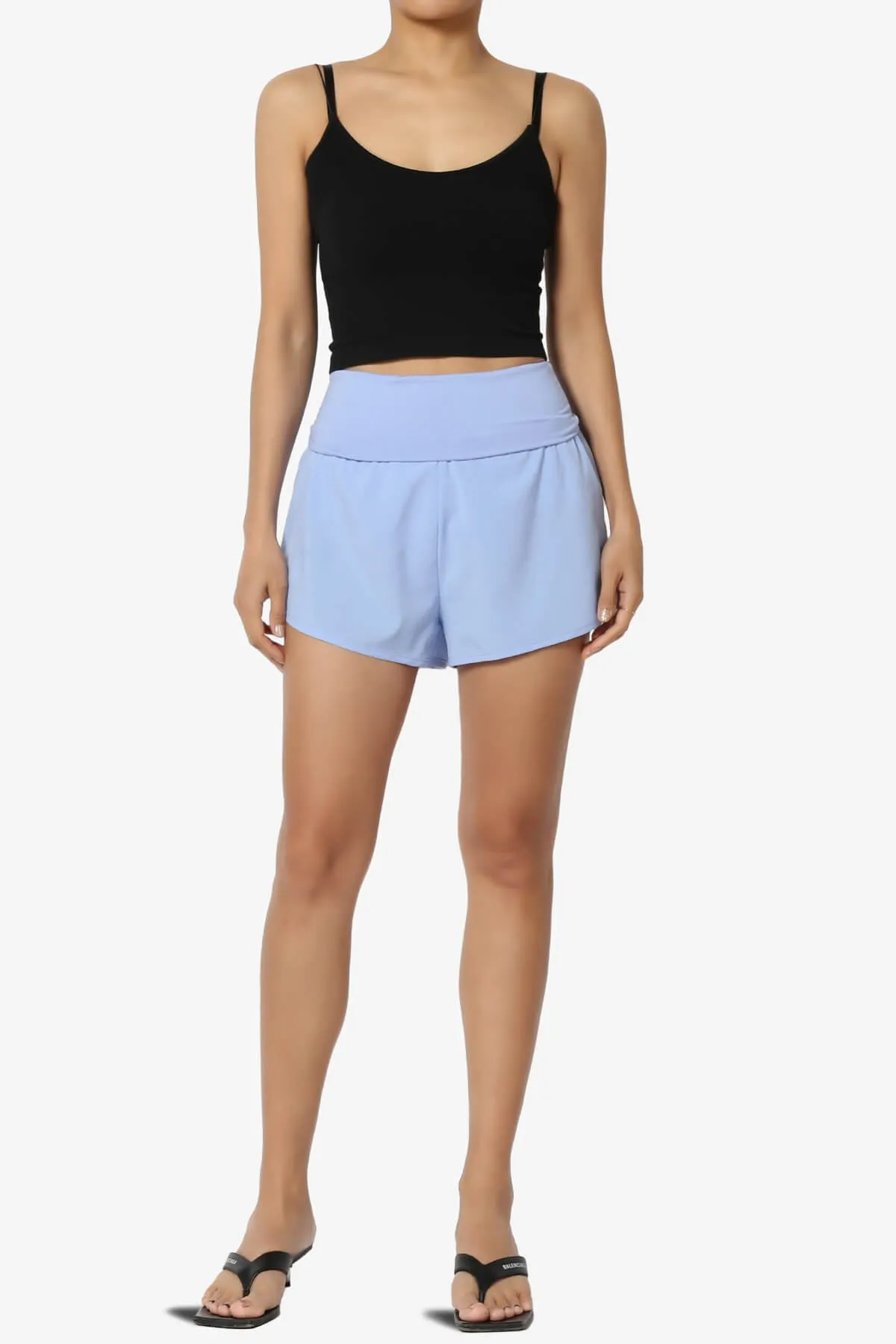 Game Time Foldover High Waist Running Shorts