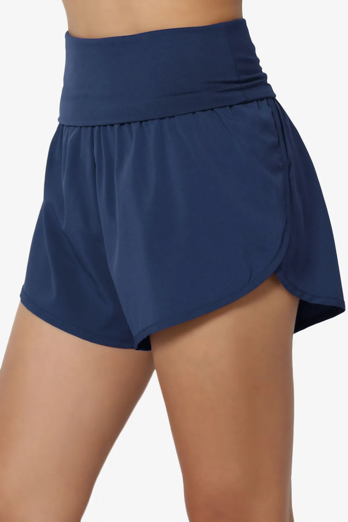 Game Time Foldover High Waist Running Shorts