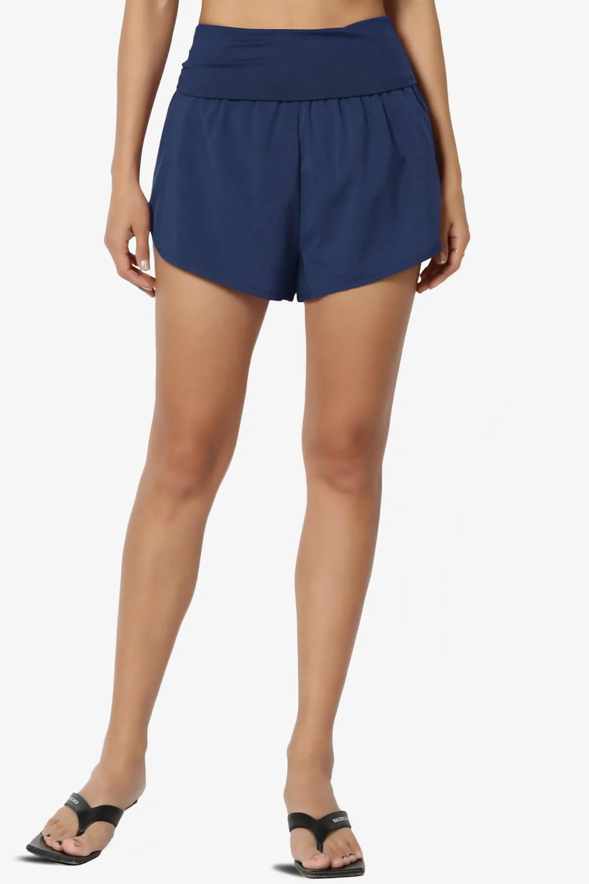 Game Time Foldover High Waist Running Shorts