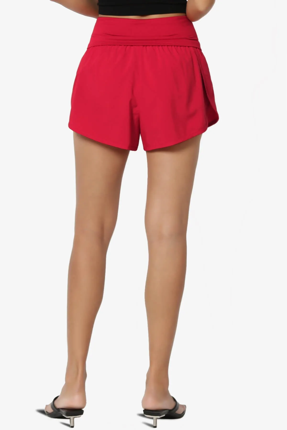 Game Time Foldover High Waist Running Shorts