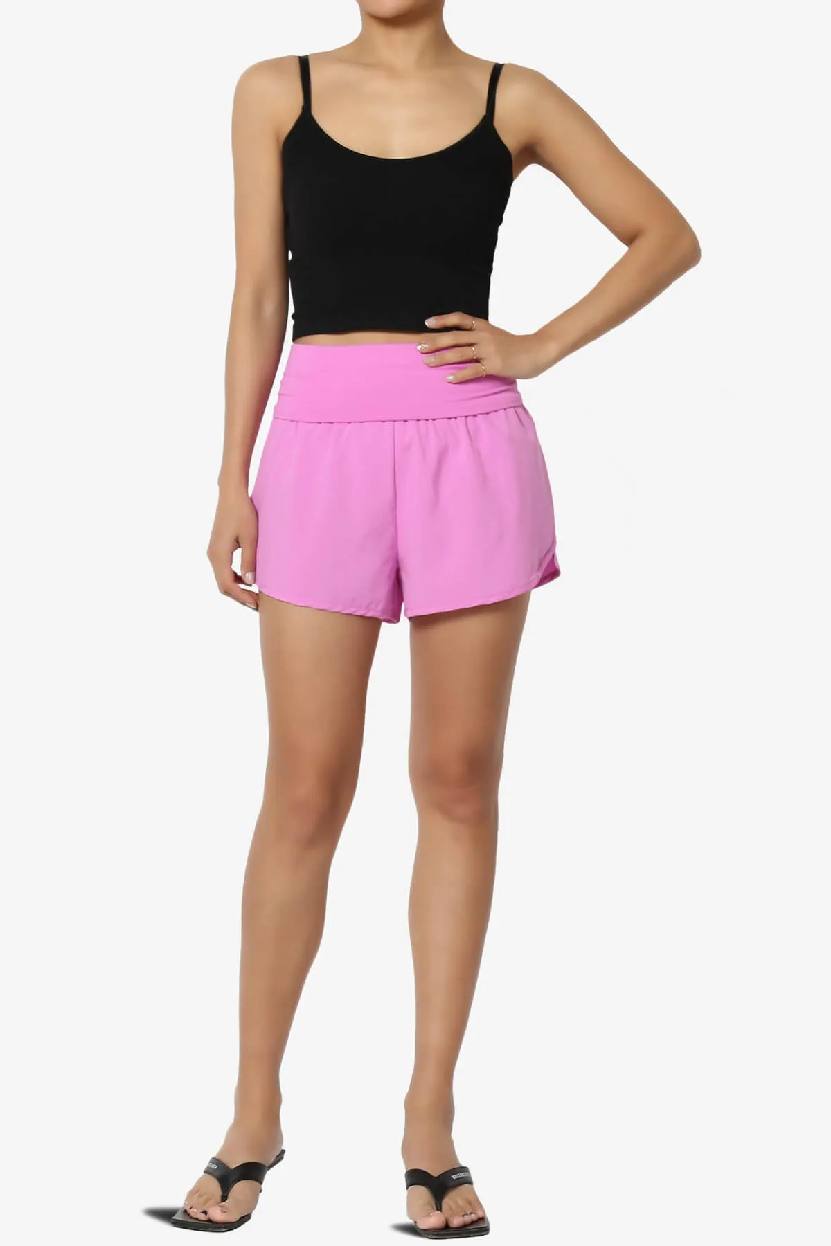 Game Time Foldover High Waist Running Shorts