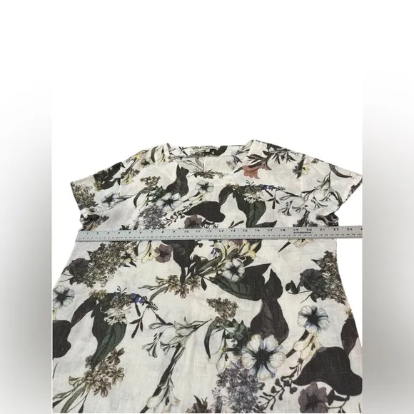 Giulia dal piano floral linen midi dress L