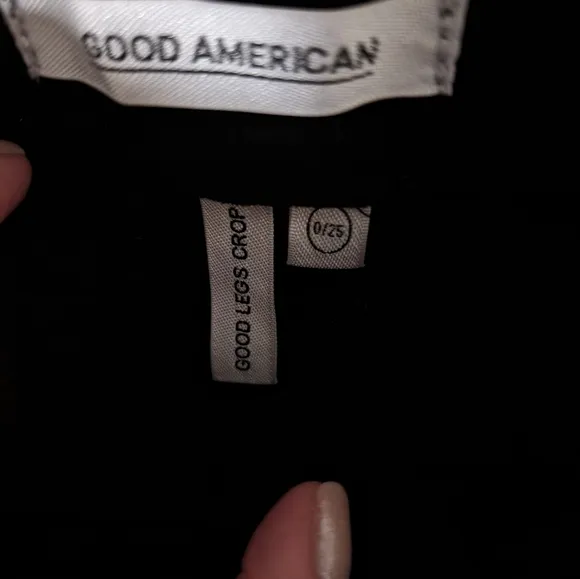 Good American Good Legs crop black faux suede jeans