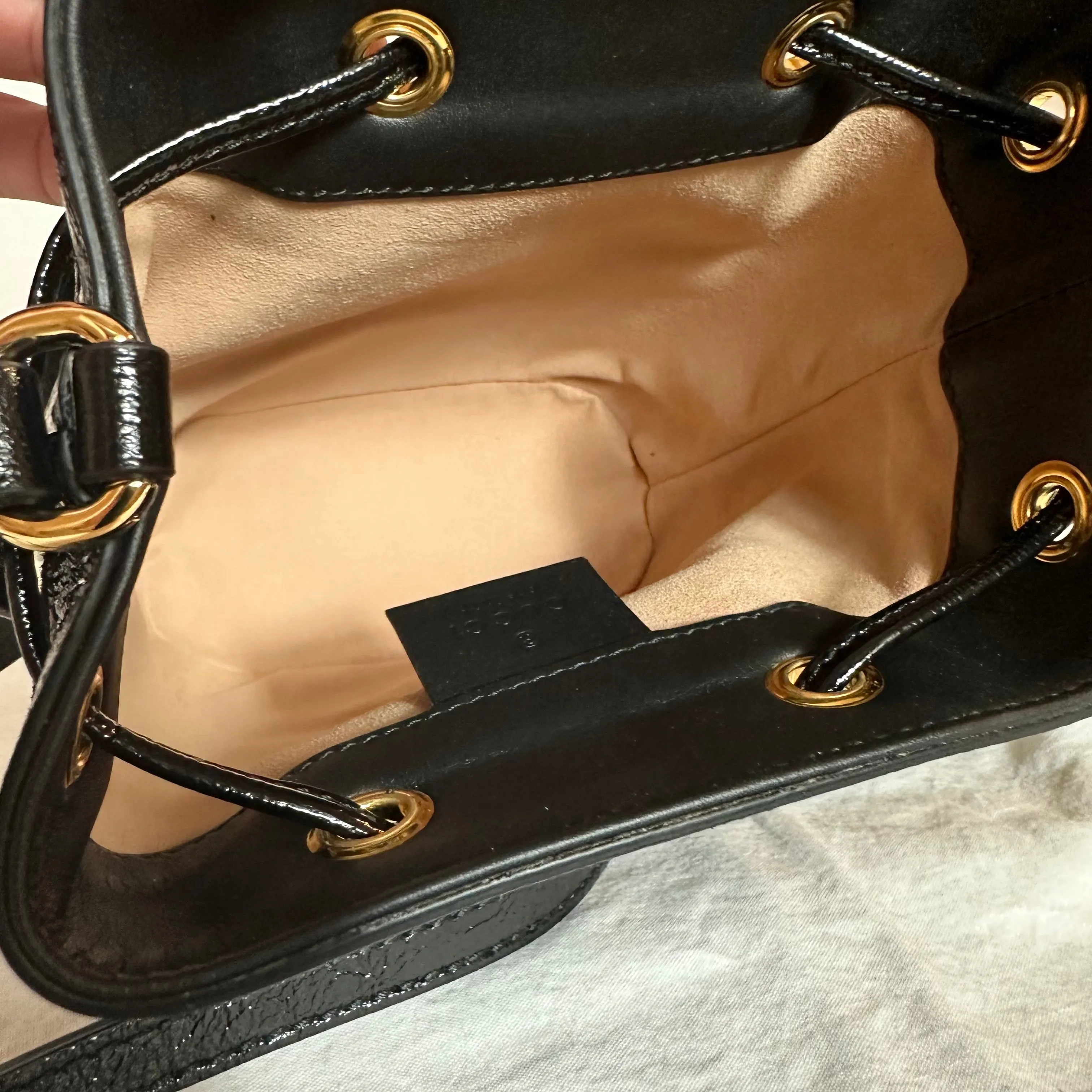 Gucci Ophidia Suede Mini Bucket Bag in Black