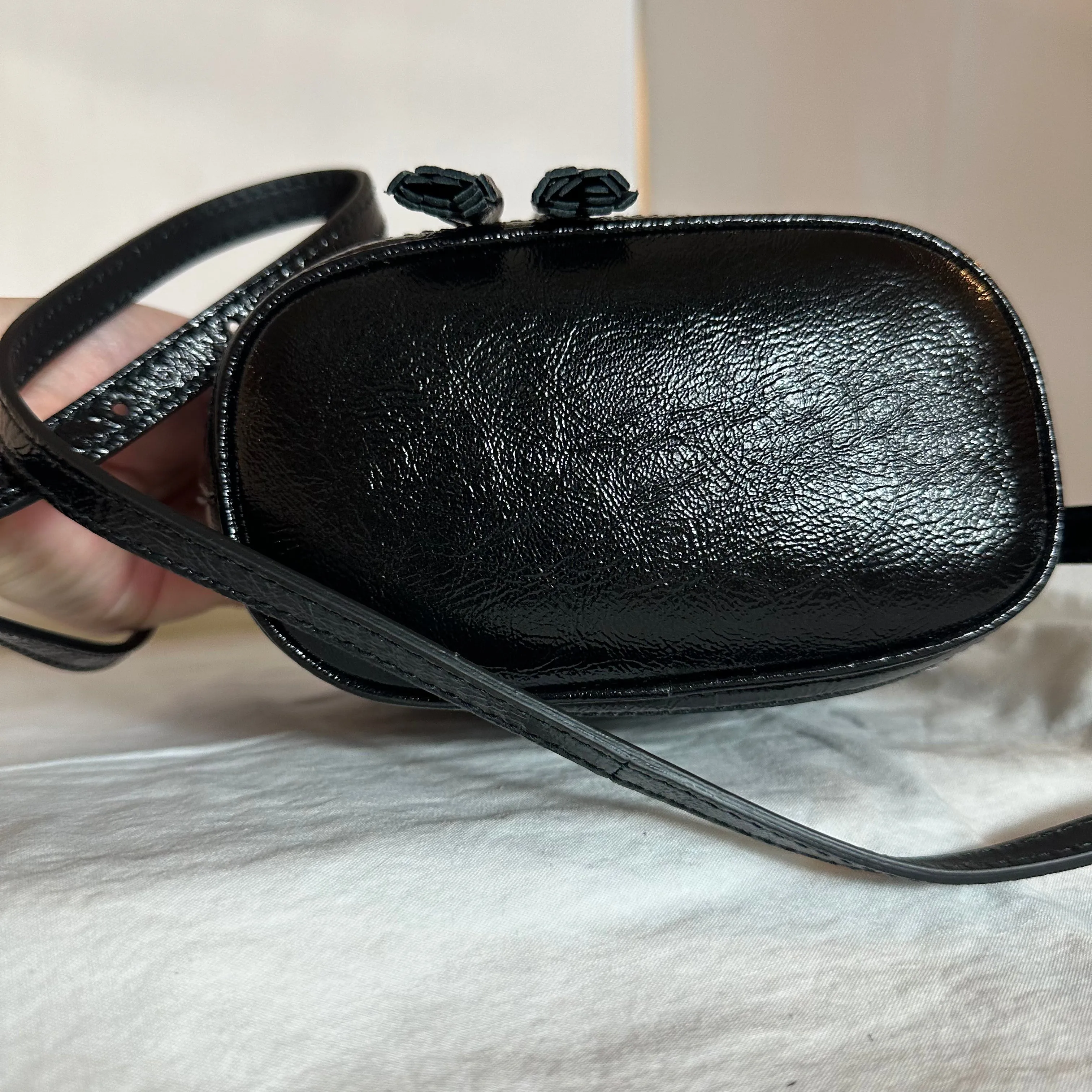 Gucci Ophidia Suede Mini Bucket Bag in Black