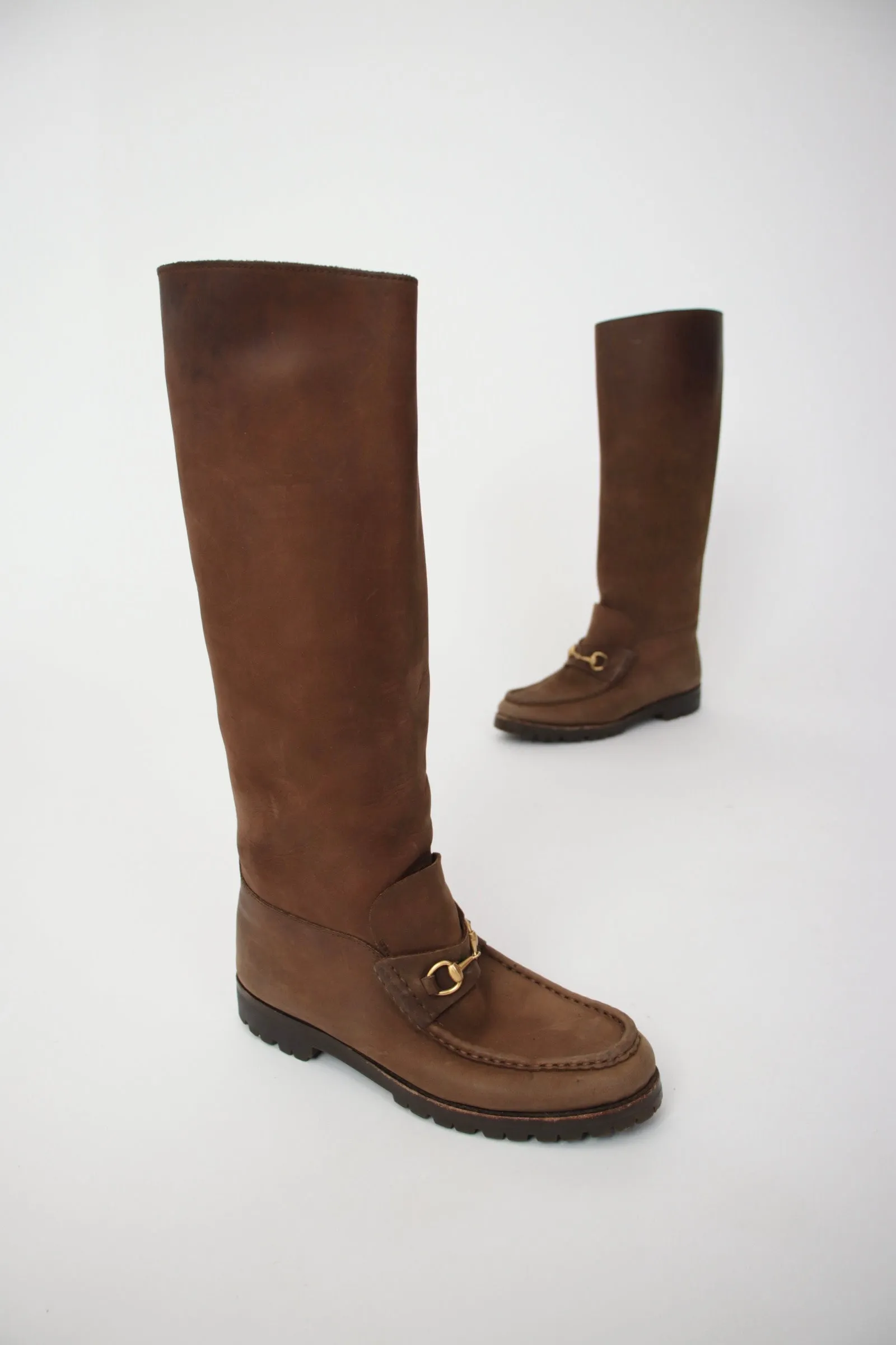 Gucci Suede Horsebit Tall Boots