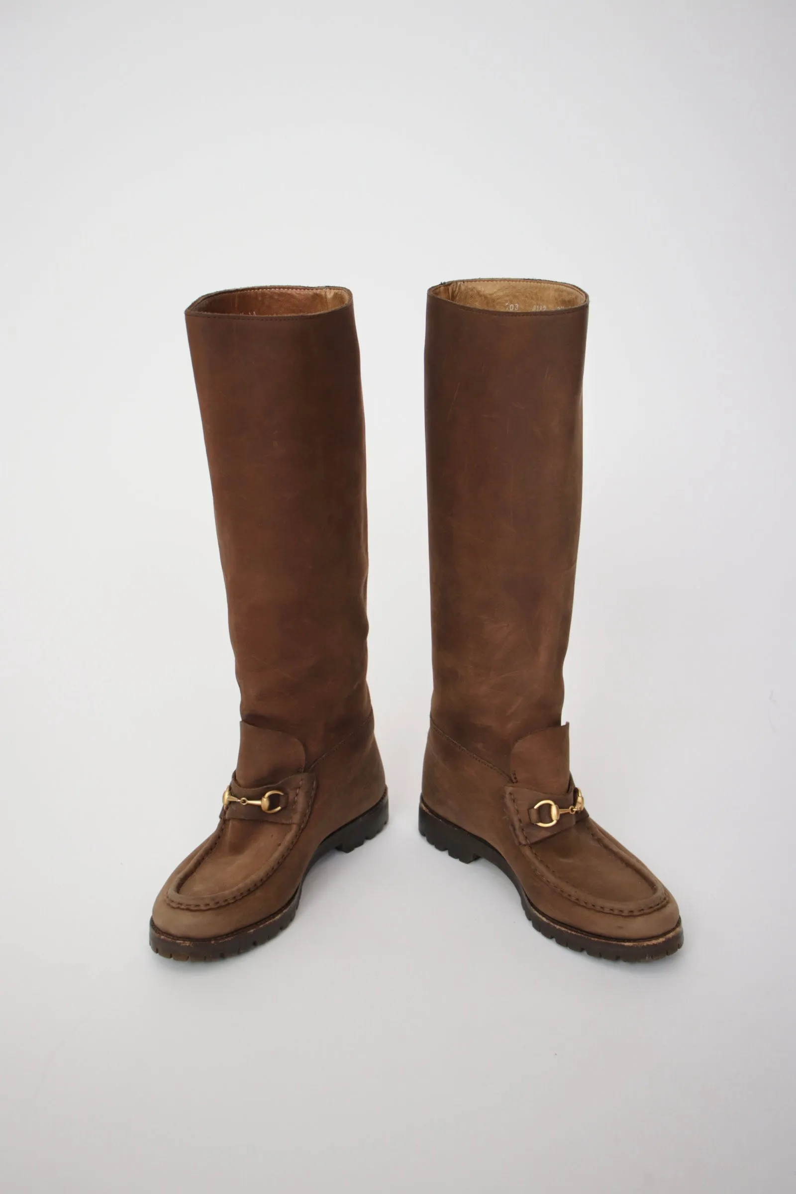 Gucci Suede Horsebit Tall Boots
