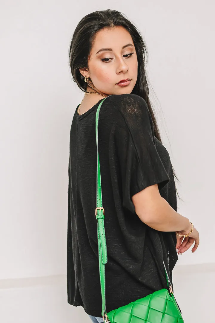 Hacci Luxe Pocket Top | Black