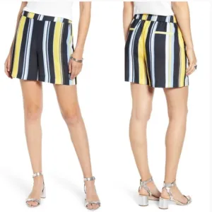 Halogen: Lucinda Navy Striped Pull On Shorts (NWT)