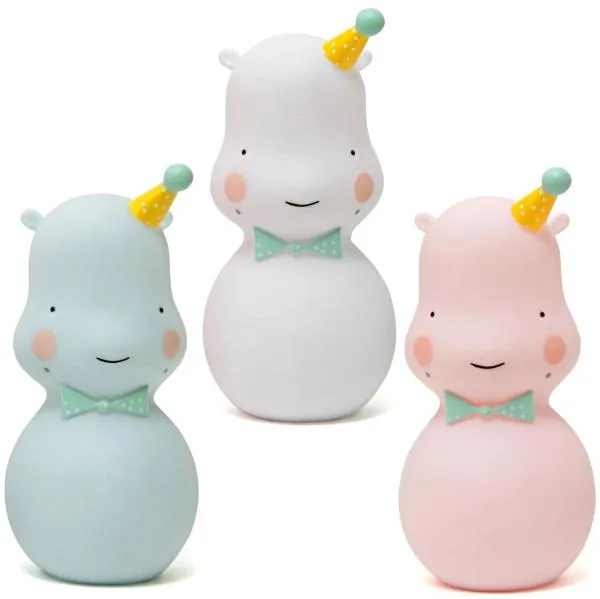 Happy Hippo Night Light, Blue