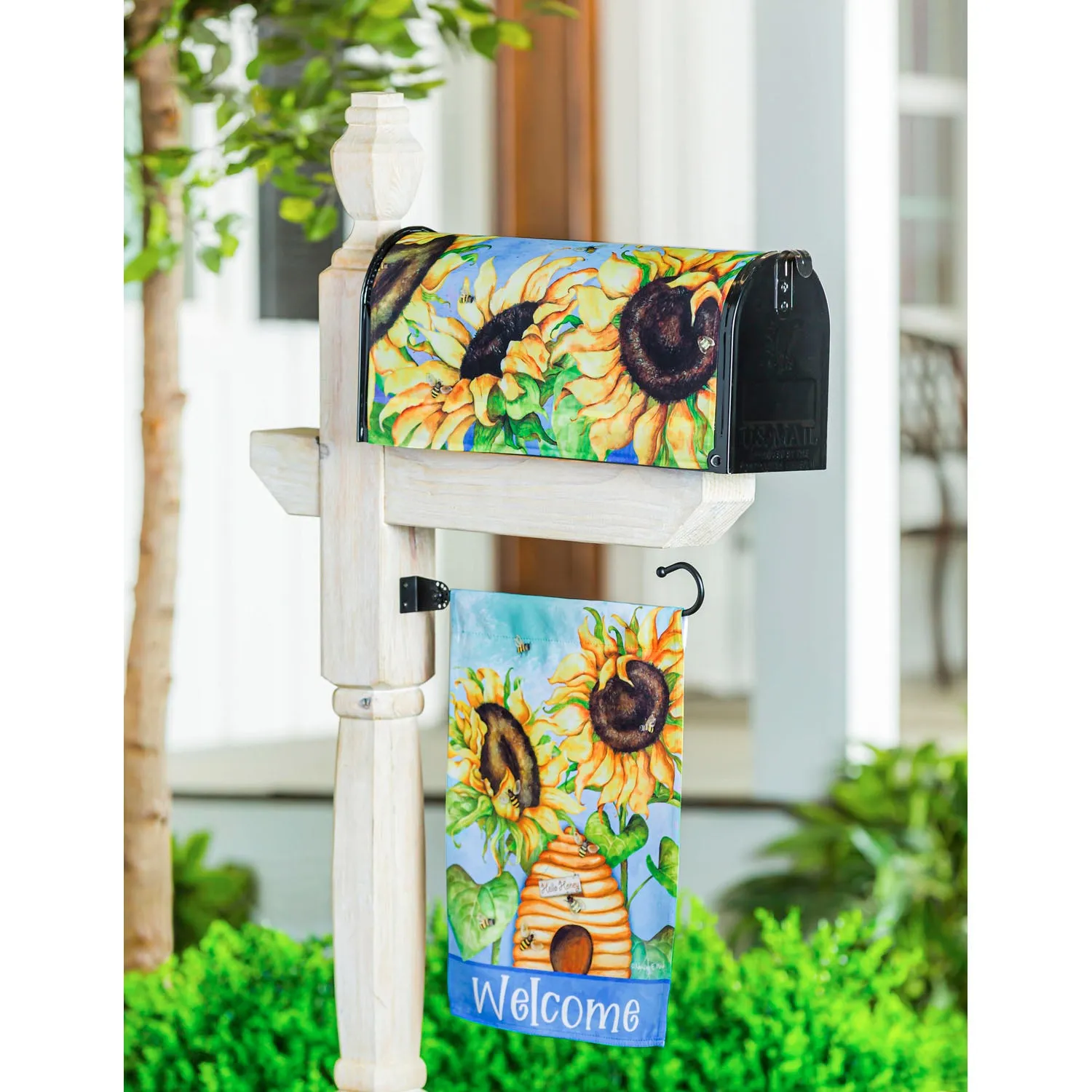 Hello Honey Sunflowers Garden Suede Flag,14s9084