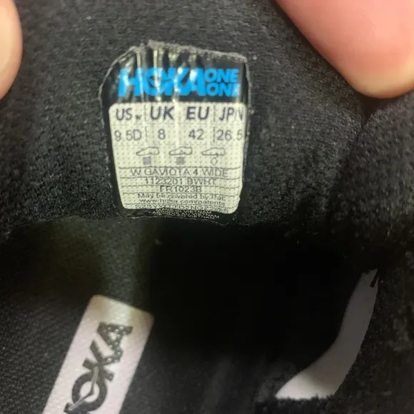 Hoka One One Gaviota 4 Men Size 9.5D  Black Running Shoes 1123198 BWHT