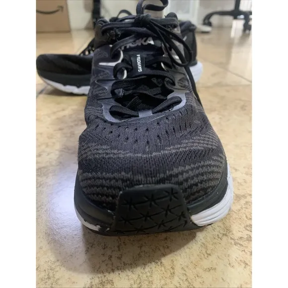 Hoka One One Gaviota 4 Men Size 9.5D  Black Running Shoes 1123198 BWHT