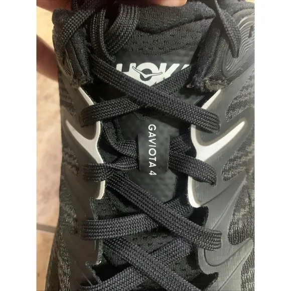 Hoka One One Gaviota 4 Men Size 9.5D  Black Running Shoes 1123198 BWHT