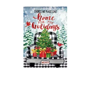 Home for the Holidays Truck Garden Suede Flag,14s10060