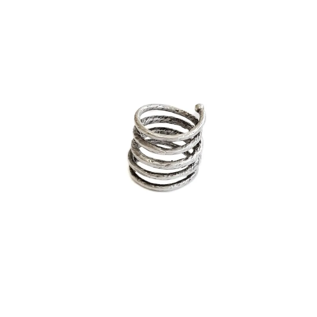 Infinity Scroll Antique Pewter Ring