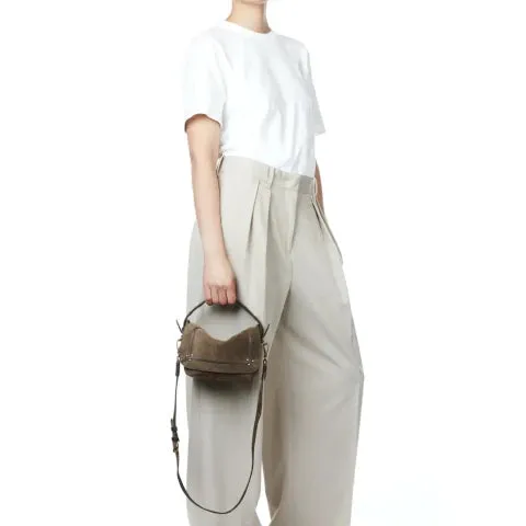 Jerome Dreyfuss Pepito S Suede Handbag in Savane