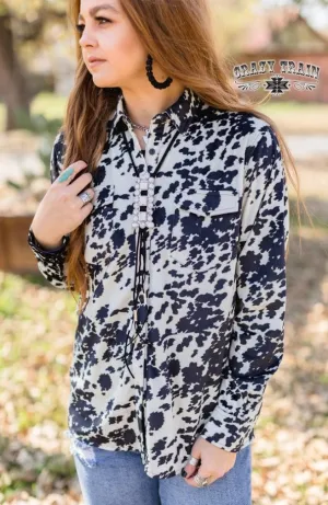Jiggy Buckaroo Cowhide Corduroy Top by Crazy Train
