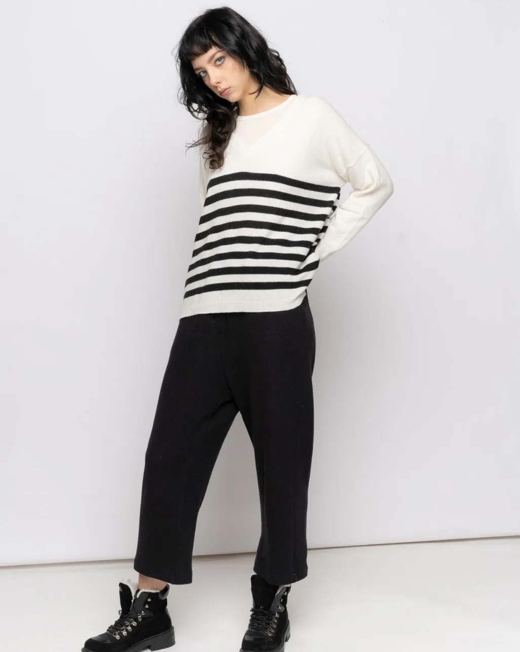 Kashmir Blend Striped Sweater